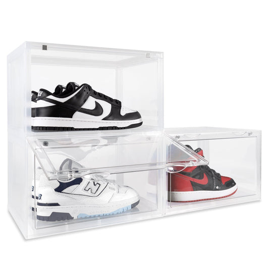 Ollie Hard Solid Shoe Box Organizer - Clear, Pack of 3 (OPEN BOX)