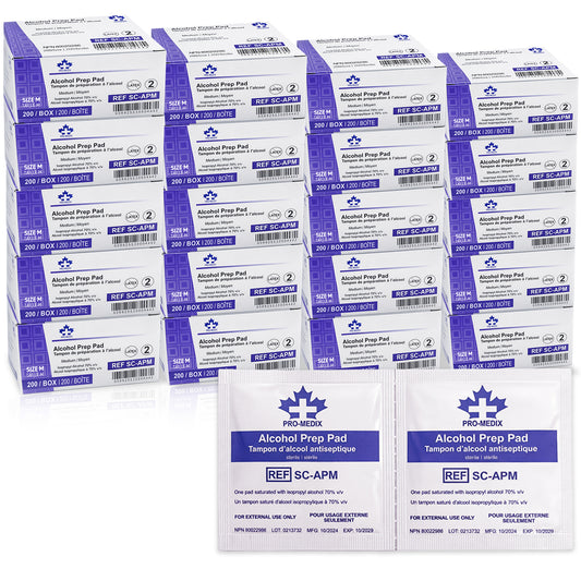 70% Alcohol Prep Pads – Medium (200/Box) | Case of 20 (4,000 Pads Total)