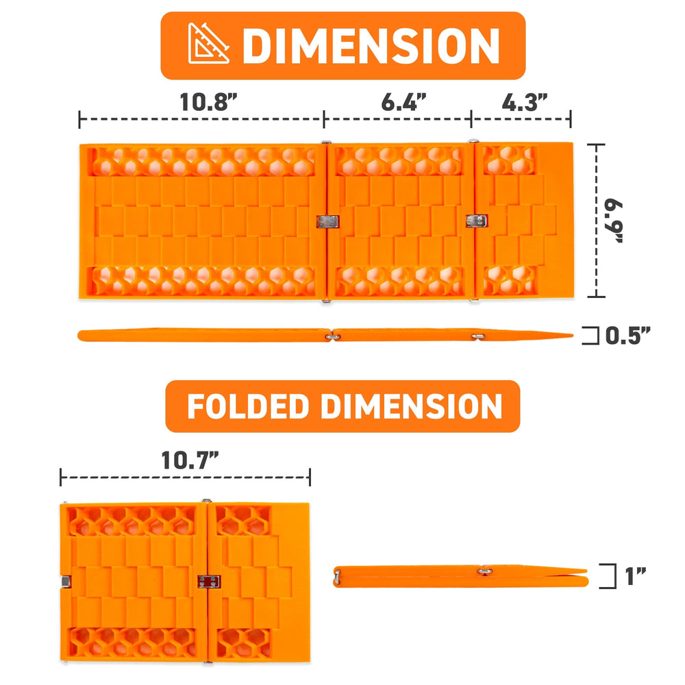 72HRS All Weather Foldable Auto Traction Mat (Set of 2)