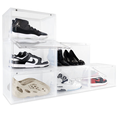 Ollie Hard Solid Shoe Box Organizer - Clear, Pack of 6 (OPEN BOX)