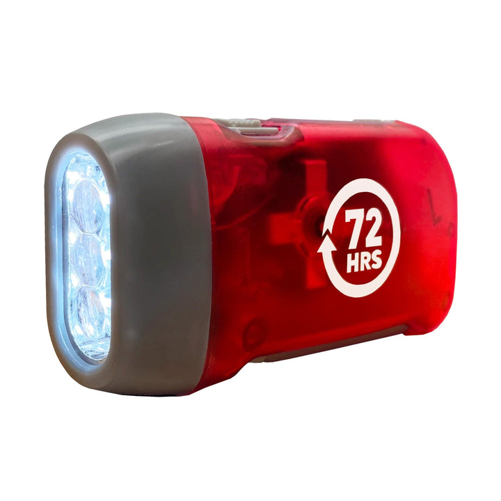 72HRS Hand-Crank Flashlight, LED Dynamo Flashlight (OPEN BOX)