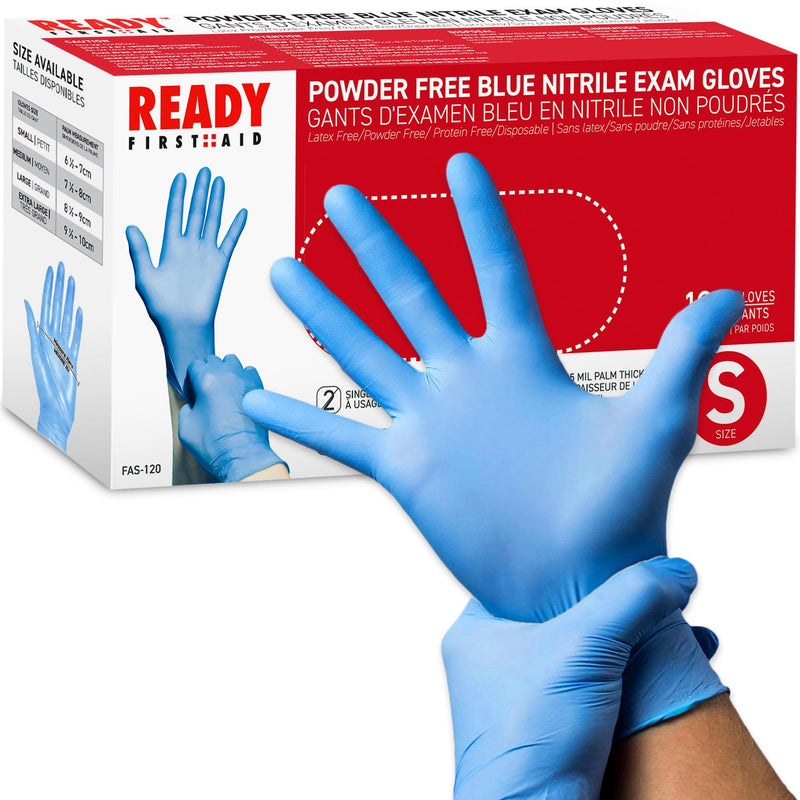 Blue Nitrile Gloves, Medical Gloves, Licensed by Health Canada, Box Of 100 Pieces, 4.0 Mil - Ready First Aid™