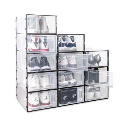 Ollie Soft Stackable Shoe Box Organizer, Clear, Pack of 12 (OPEN BOX)