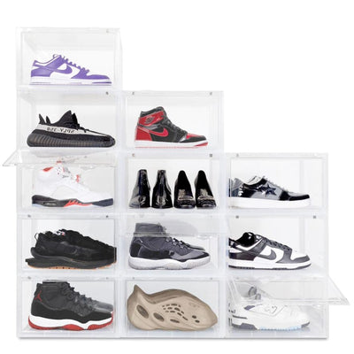 Ollie Hard Solid Shoe Box Organizer - Clear, Pack of 12 (OPEN BOX)