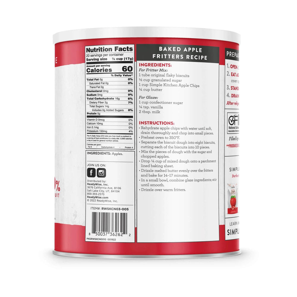 Readywise #10 Can Dried Apple Chips - 20 Servings