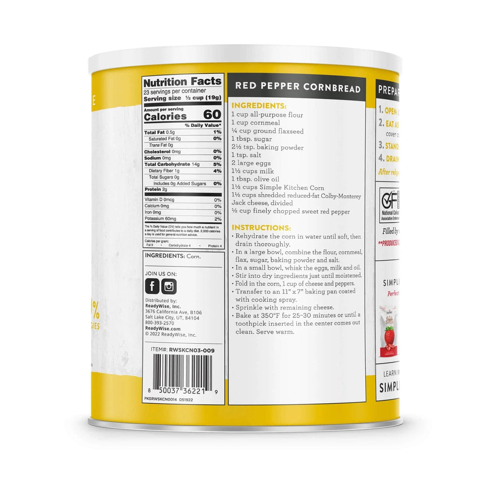 Readywise #10 Can FD Corn - 23 Servings