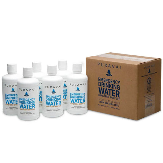 Puravai 20-Year Emergency Drinking Water 1 L (Case of 6)