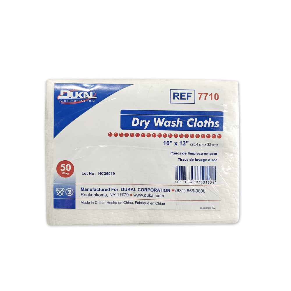 Dry Wash Cloth – 10" x 12.5" (25.5 cm x 32 cm) Disposable Wipe