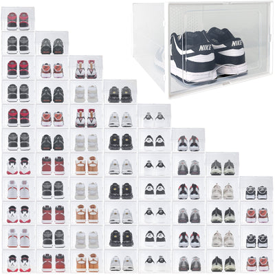 Ollie Soft Stackable Shoe Box Organizer, Clear, Pack of 12 (OPEN BOX)
