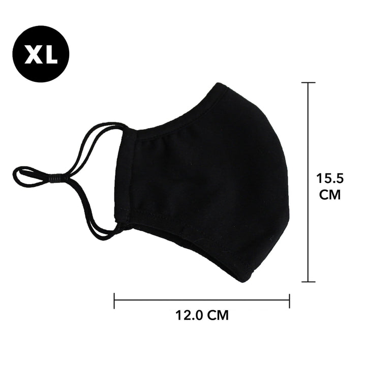 FREE GIFT Reusable Face Mask, 3-Layer, Black, V2, Pack of 3, Extra Large- Ready First Aid