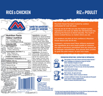 Mountain House Rice and Chicken Pouch - One Serving