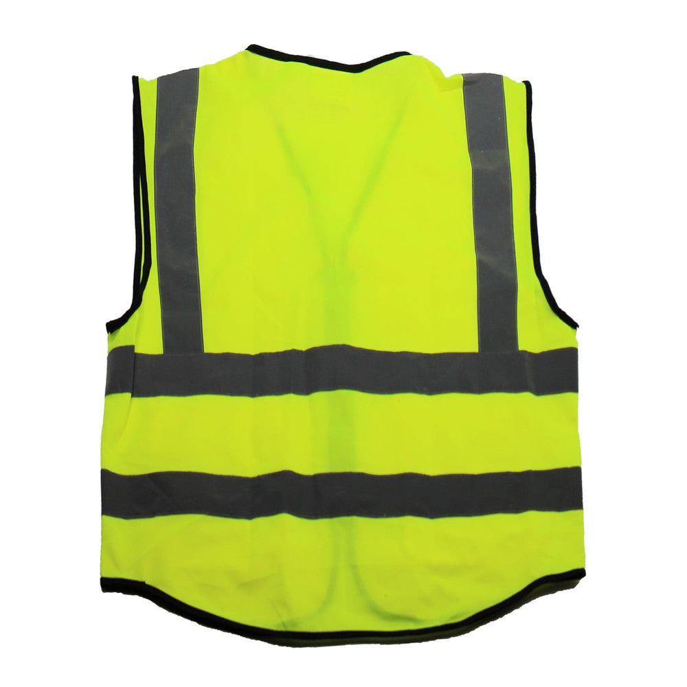 Yellow reflective safety vest with reflective strip back
