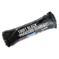Paracord (Solid Black) - 4mm, 7 Strand Cord, 550 pound Pull Strength in packaging