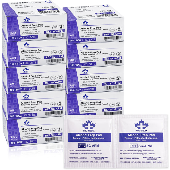 70% Alcohol Prep Pads – Large (100/Box) | Case of 10 (1,000 Pads Total)