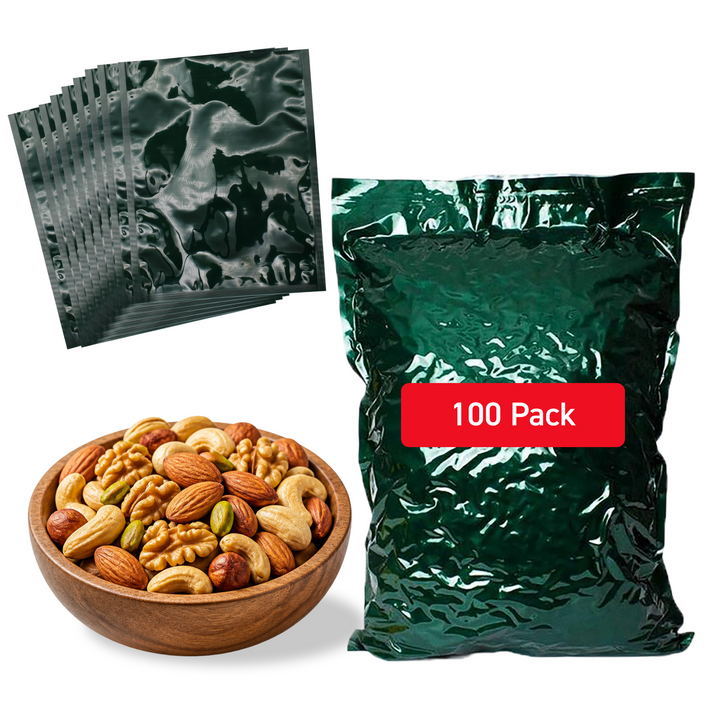 Green Mylar Foil Bag - 5.0 Mil (8" x 10") - Bundle of 100