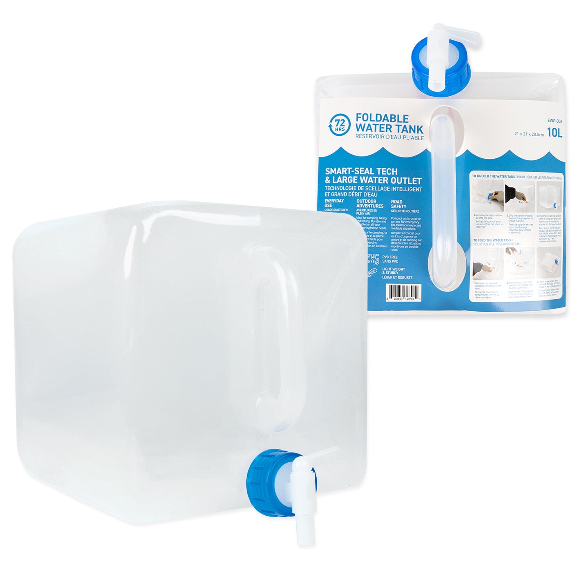 72HRS 10 Litre Foldable Water Storage Container Food Grade 72hours ca 72HRS 10 Litre Foldable Water Storage Container Food Grade 72hours ca