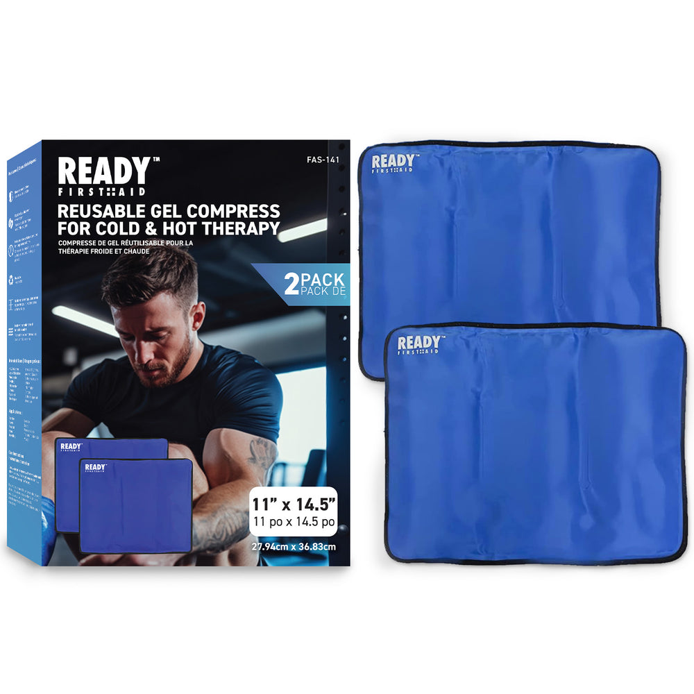 Ready First Aid Reusable Gel Cold & Hot Pack - 11" x 14.5", Pack of 2 [OPEN BOX]