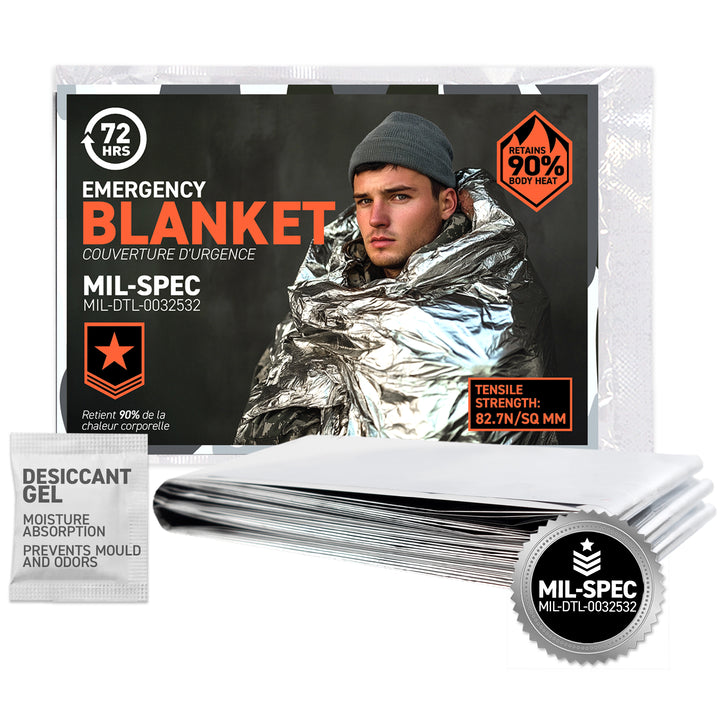 72HRS Extra Large MIL-SPEC Emergency Mylar Thermal Blanket