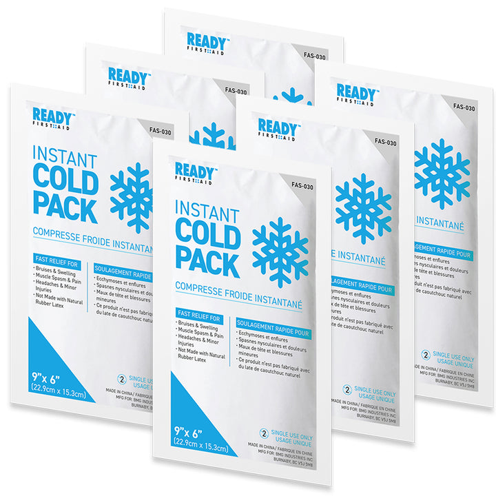 Instant Cold Pack 9" x 6" Size - Ready First Aid (Pack of 6)
