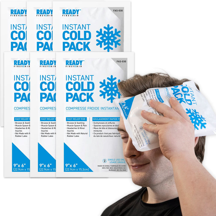 Instant Cold Pack 9" x 6" Size - Ready First Aid [Pack of 6]