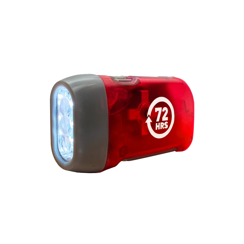 72HRS Hand-Crank Flashlight, LED Dynamo Flashlight