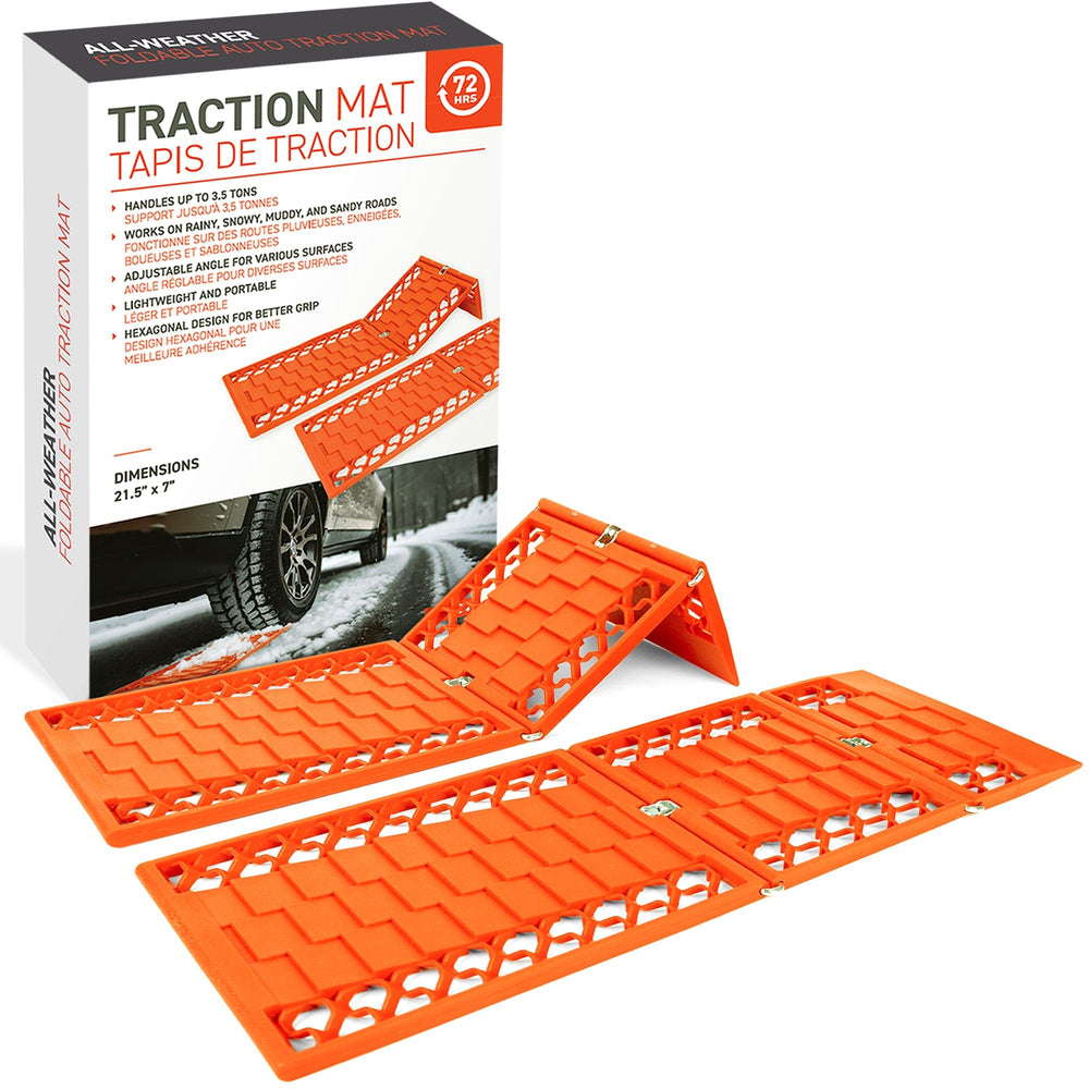72HRS All Weather Foldable Auto Traction Mat (Set of 2)