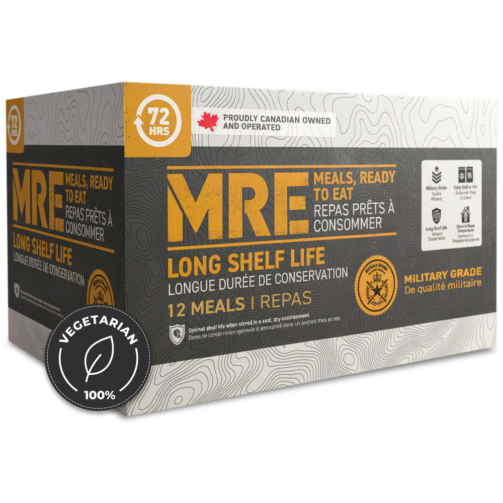72HRS MRE Meals Canada – Ready to Eat Survival Food, Military Rations, Camping & Emergency Meals (Meat-Free)