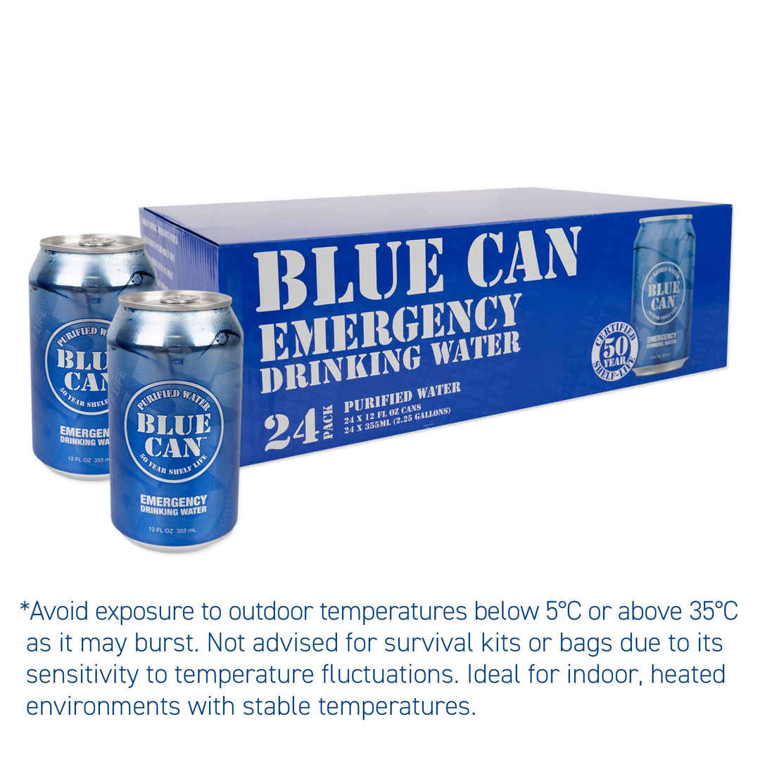 BLUE CAN Emergency Drinking Water- 12oz – 72hours.ca