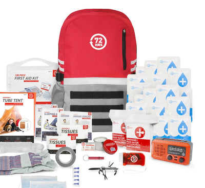 2 Person 72HRS Deluxe Backpack (RED) - Emergency Survival Kit (OPEN BOX)