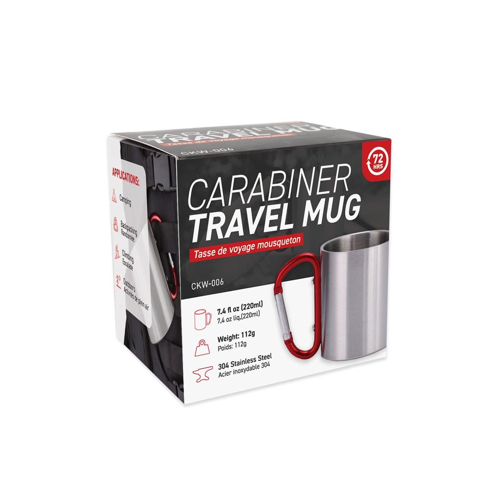 Stainless Steel Mug with Carabiner Handle (220ml)
