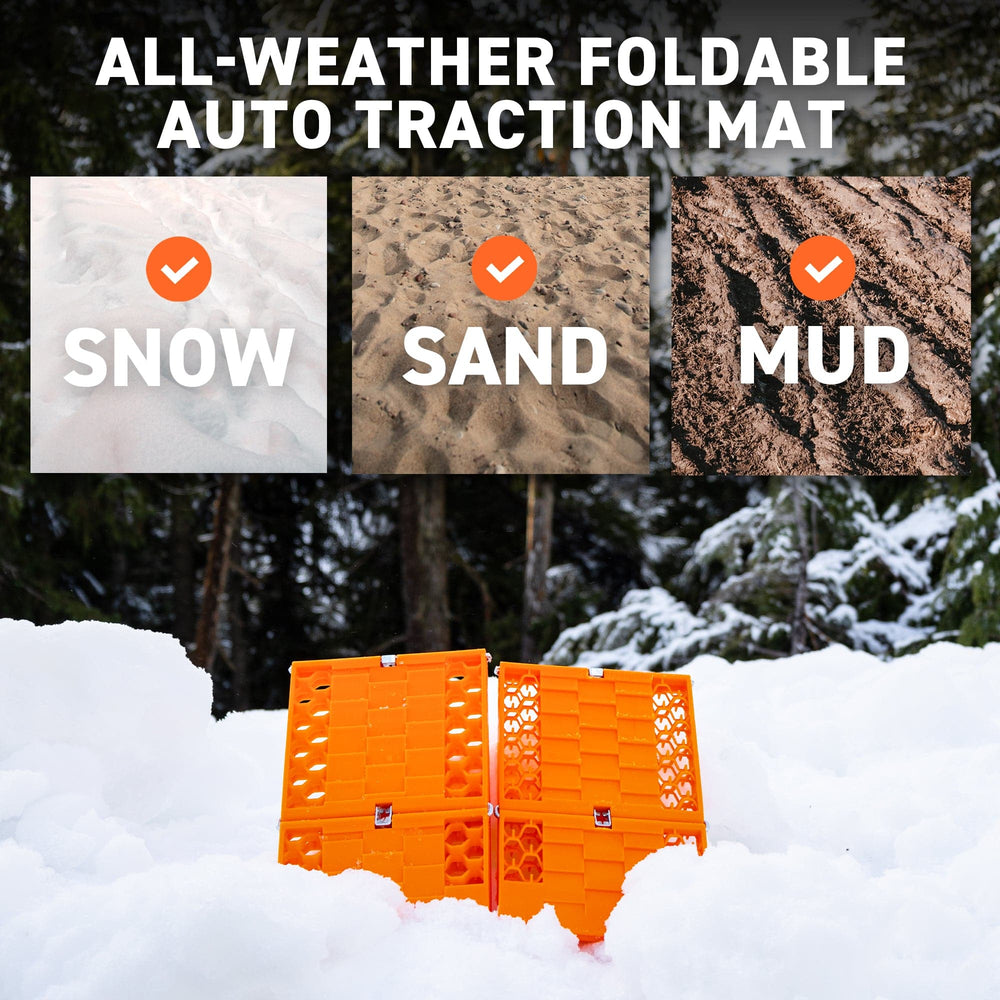72HRS All Weather Foldable Auto Traction Mat (Set of 2)