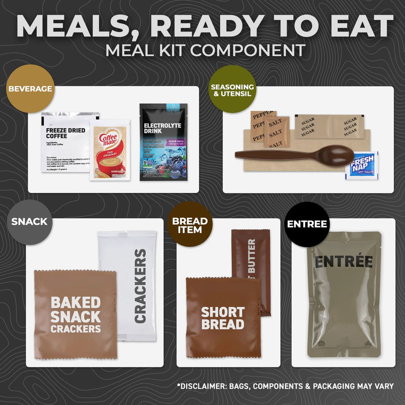 72HRS MRE Meals Canada – Ready to Eat Survival Food, Military Rations, Camping & Emergency Meals (Meat-Free)