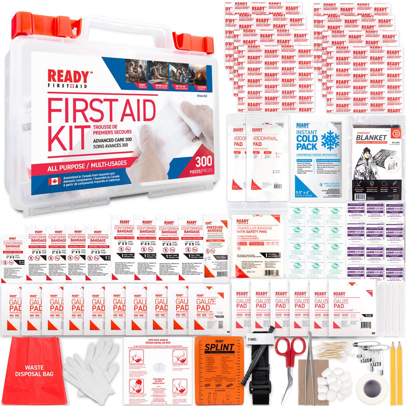 Ready Rip First Aid Ready First Aid - 300 Piece All Purpose First Aid Kit with Clear Box ...