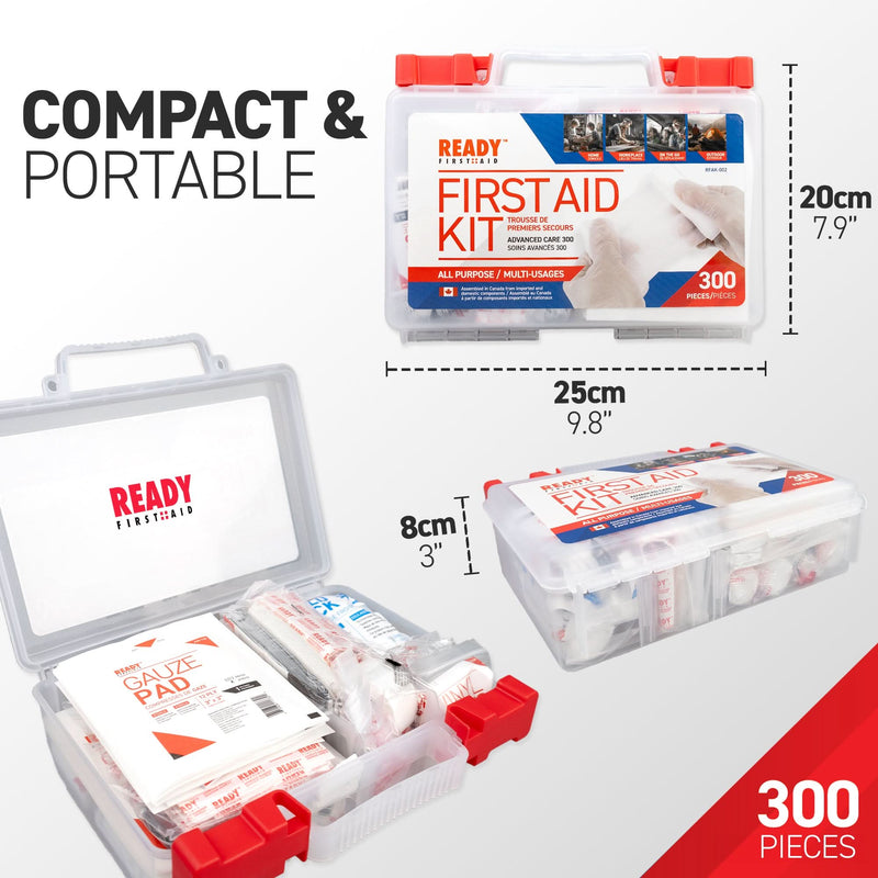 Ready Rip First Aid Ready First Aid - 300 Piece All Purpose First Aid Kit with Clear Box ...