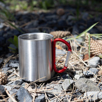 Stainless Steel Mug with Carabiner Handle (220ml)
