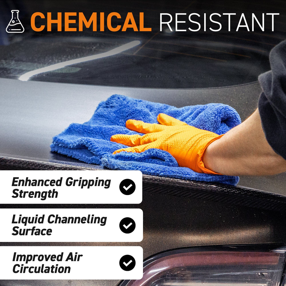 Industrial Grade Nitrile Gloves, Orange, Box of 100 Pieces, 8 Mil - 72HRS