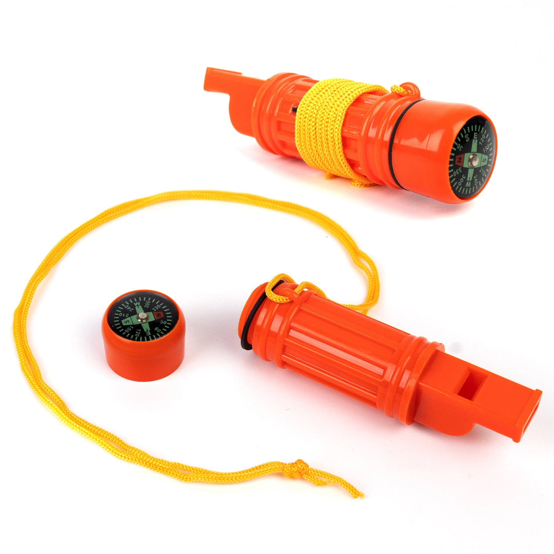 5-IN-1 Orange Survival Whistle with Lanyard – 72hours.ca