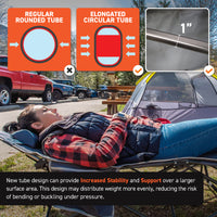 72HRS Portable Camping Cot, with Detachable Headrest and Carry Bag (Grey)
