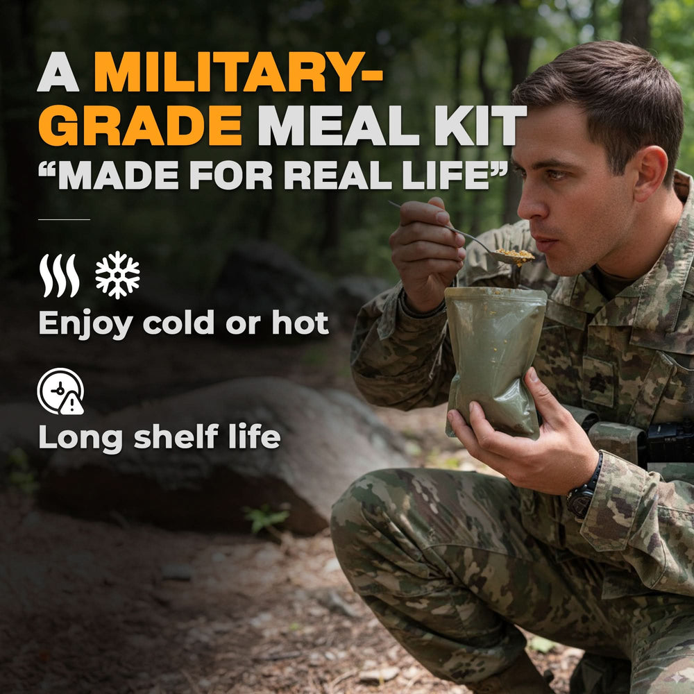 72HRS MRE Meals Canada – Ready to Eat Survival Food, Military Rations, Camping & Emergency Meals (Meat-Free)