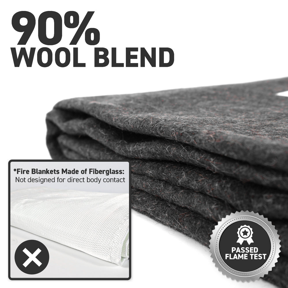 72HRS Wool Fire Blanket, Flame-Tested