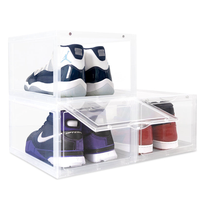 Ollie Hard Stackable Open Front Shoe Box Organizer, Clear (OPEN BOX) –