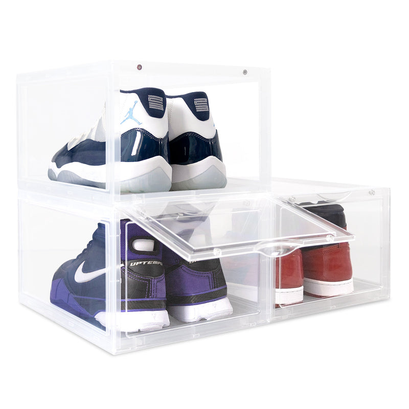 Ollie Hard Stackable Open Front Shoe Box Organizer, Clear (OPEN BOX)