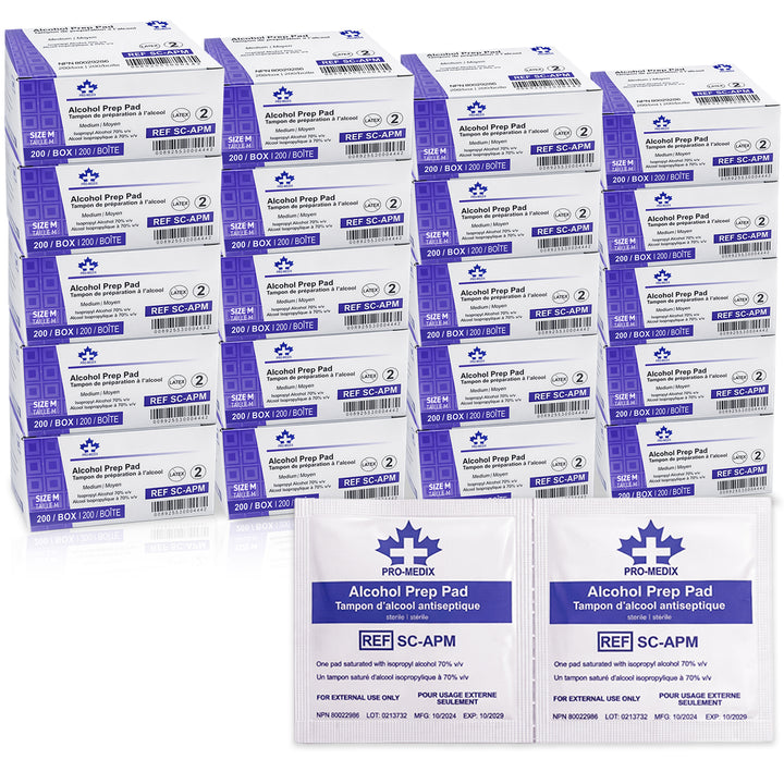 70% Alcohol Prep Pads – Medium (200/Box) | Case of 20 (4,000 Pads Total)