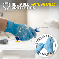 Blue Nitrile Gloves, All Purpose Gloves, Box of 100 Pieces, 4.0 Mil- 72HRS
