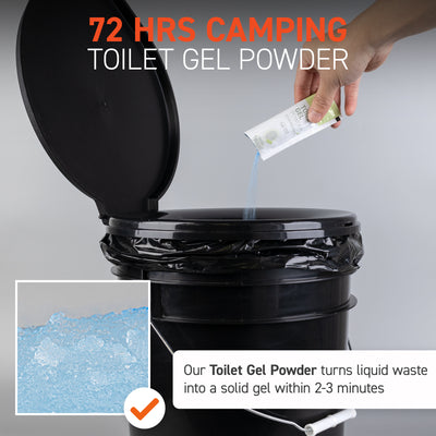 72HRS Portable Toilet With Bucket (Including 30 Bags and 30 Powder)