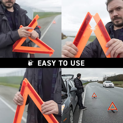 Deluxe Auto Emergency Warning Safety Triangle - 1pc