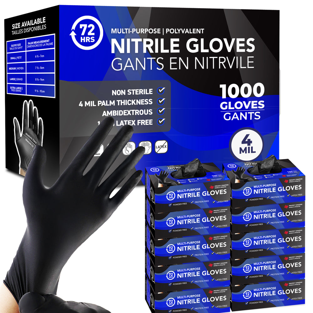 4 mil black nitrile gloves mechanic food service canada