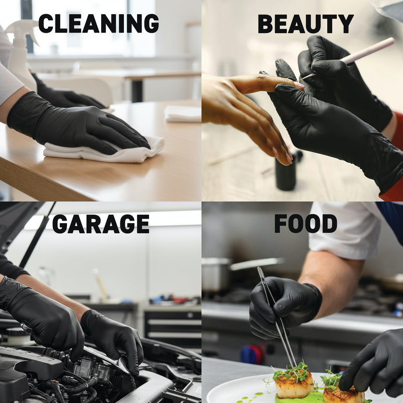 Black Nitrile Gloves, All Purpose Gloves, Box of 200 Pieces, 4.0 Mil- 72HRS