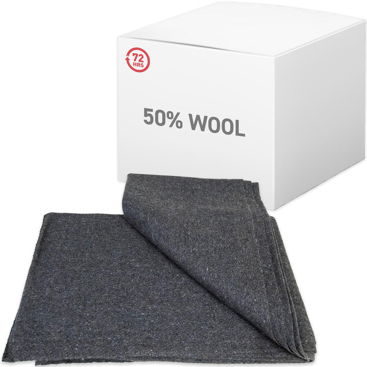 Wool Blanket (50% Wool), 51” X 80”, 2LBS, Gray Colour - 72HRS