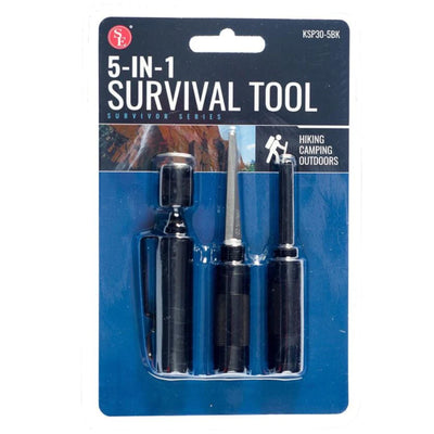 5 in 1 Survival Tool kit - Compass, Punch, Striker, Flint, Whistle